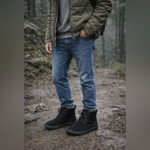 UGG Harkley Black Suede Sheepskin Winter Warm Chukka  Boots Shoes Size 11 Men’s